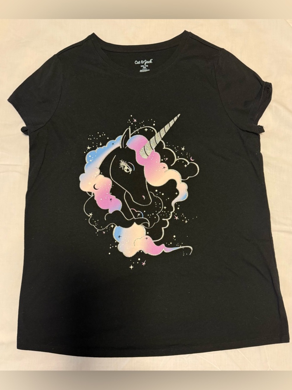 Cat & Jack Black Unicorn Graphic Tee for Kids